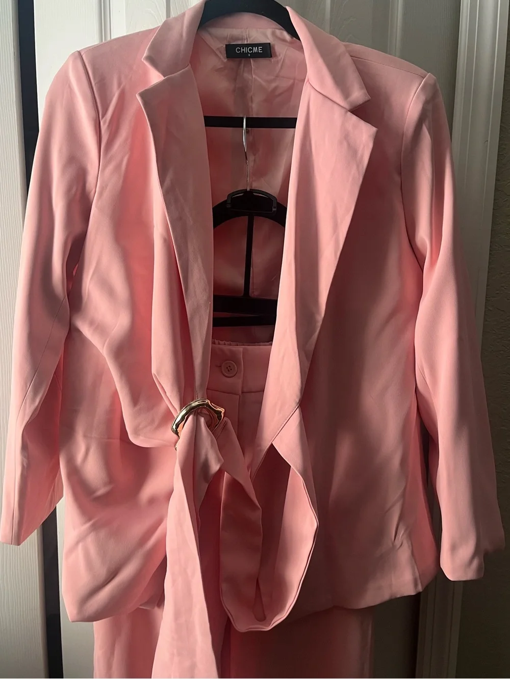 Chicme women’s baby pink blazer & pants suit set size Small - Picture 4 of 16